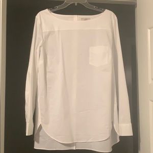 Long-sleeved white blouse